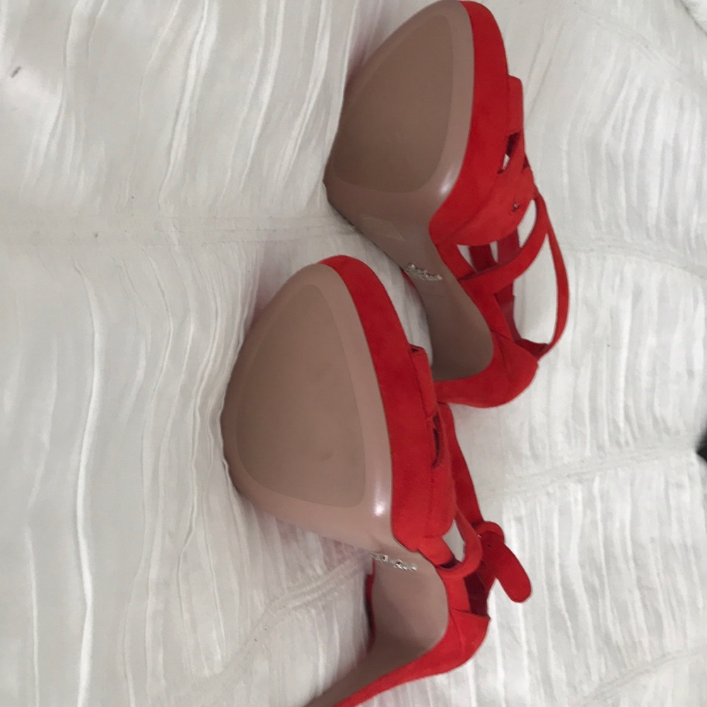 Prada platform red suede Stilettos - Picture 4 of 5